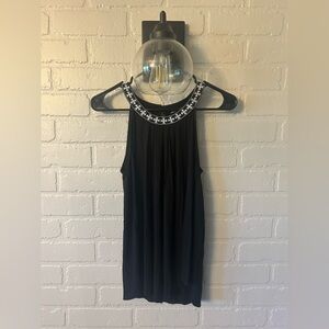 Cable & Gauge Black Top with White Embroidery